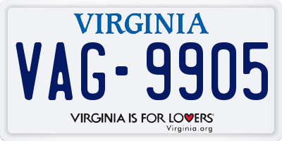 VA license plate VAG9905