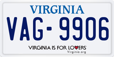 VA license plate VAG9906