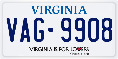 VA license plate VAG9908