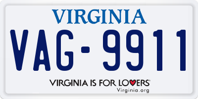 VA license plate VAG9911