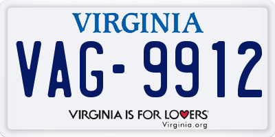 VA license plate VAG9912