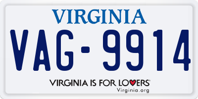 VA license plate VAG9914