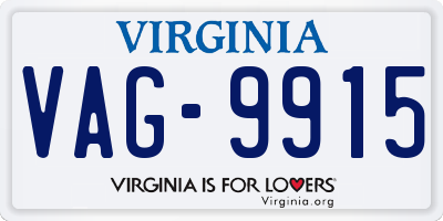 VA license plate VAG9915