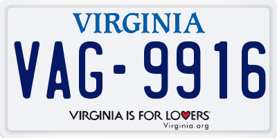VA license plate VAG9916