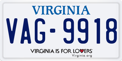 VA license plate VAG9918