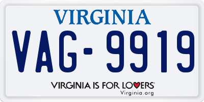 VA license plate VAG9919