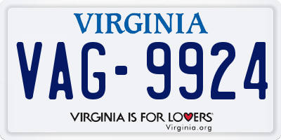 VA license plate VAG9924