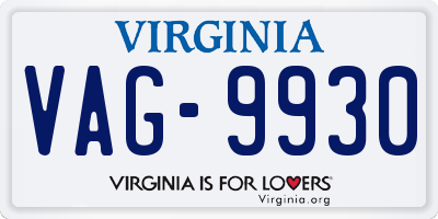 VA license plate VAG9930