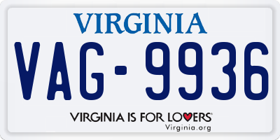 VA license plate VAG9936