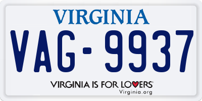VA license plate VAG9937