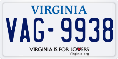 VA license plate VAG9938