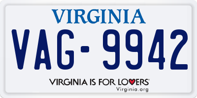 VA license plate VAG9942