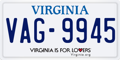 VA license plate VAG9945
