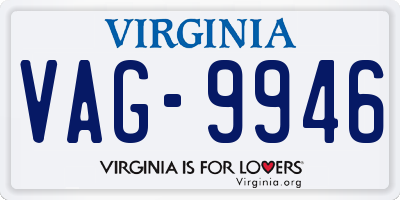 VA license plate VAG9946