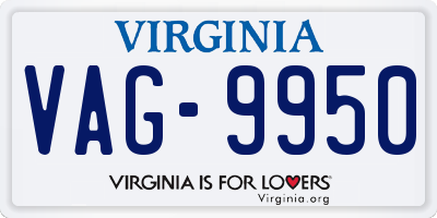 VA license plate VAG9950