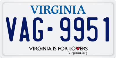 VA license plate VAG9951