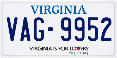 VA license plate VAG9952