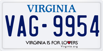 VA license plate VAG9954