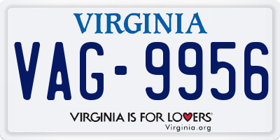 VA license plate VAG9956
