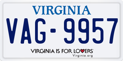 VA license plate VAG9957