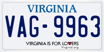 VA license plate VAG9963