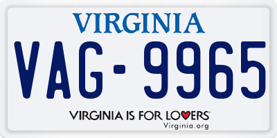 VA license plate VAG9965