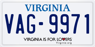 VA license plate VAG9971