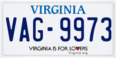 VA license plate VAG9973