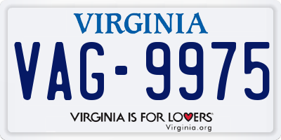 VA license plate VAG9975