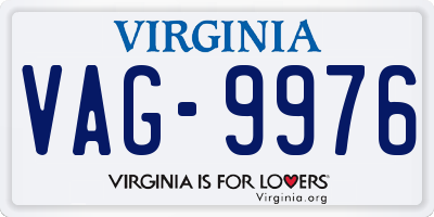 VA license plate VAG9976