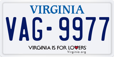 VA license plate VAG9977