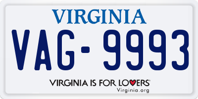 VA license plate VAG9993