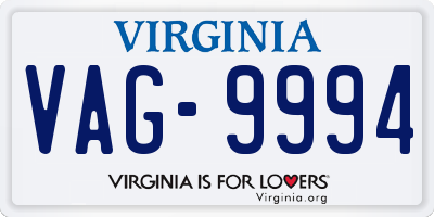 VA license plate VAG9994
