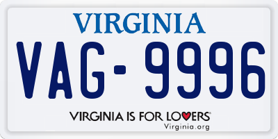VA license plate VAG9996