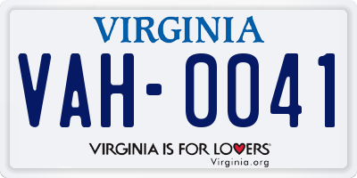 VA license plate VAH0041