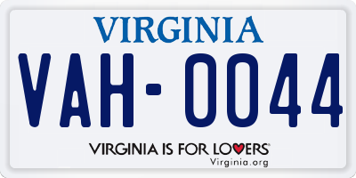 VA license plate VAH0044