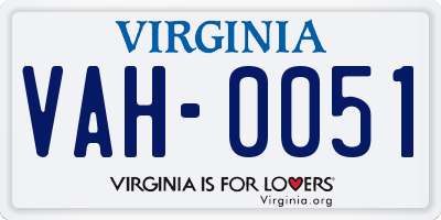 VA license plate VAH0051