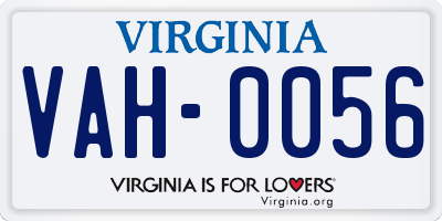 VA license plate VAH0056