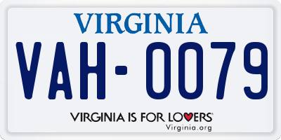 VA license plate VAH0079