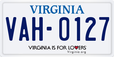 VA license plate VAH0127