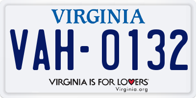 VA license plate VAH0132