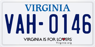 VA license plate VAH0146