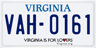 VA license plate VAH0161