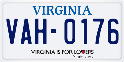 VA license plate VAH0176