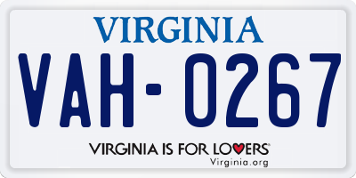 VA license plate VAH0267