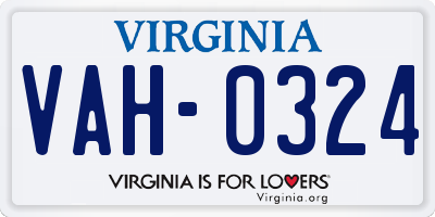 VA license plate VAH0324