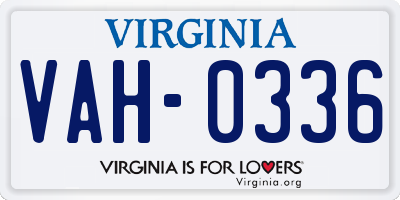 VA license plate VAH0336