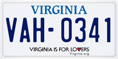 VA license plate VAH0341