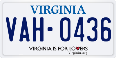 VA license plate VAH0436