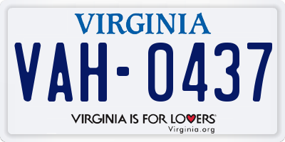 VA license plate VAH0437
